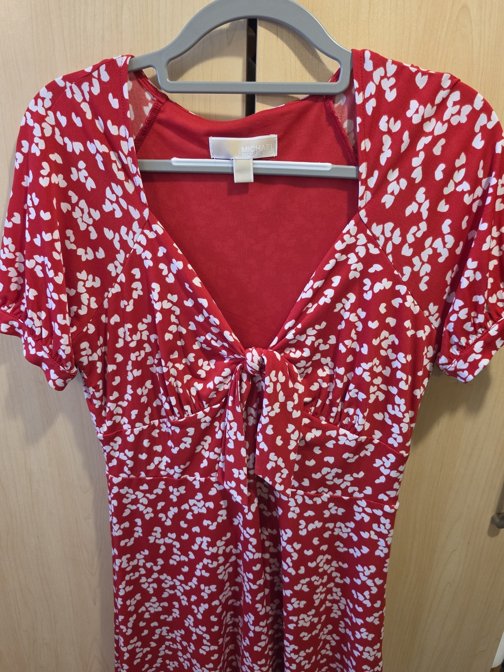 Michael Kors Red Dress with White Heart Accents